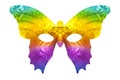 Rainbow butterfly mask Royalty Free Stock Photo