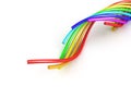 Rainbow cable over white