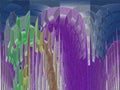 Rainbow Cascade Abstract Background in Green Blue and Violet