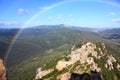 Rainbow on castle of Peyrepertuse