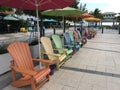 Rainbow Chairs Lauderdale-by-the-Sea Royalty Free Stock Photo