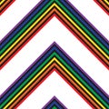 Rainbow Chevron Diagonal Stripes seamless pattern background Royalty Free Stock Photo