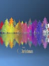 Rainbow Christmas tree card Royalty Free Stock Photo