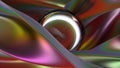 Rainbow chrome metal cloth and sphere psychedelic cyberpunk modern 3d rendering background material