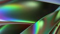 Rainbow chrome metal plate magnified psychedelic cyberpunk modern 3d rendering background material