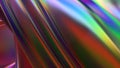 Rainbow chrome metal plate wavy reflection psychedelic cyberpunk modern 3d rendering background material Royalty Free Stock Photo