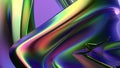 Rainbow chrome modern artistic metal plate psychedelic cyberpunk modern 3d rendering background material