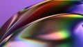 Rainbow chrome thin metal plate layered psychedelic cyberpunk modern 3d rendering background material