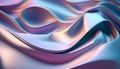 Rainbow chrome wavy gradient fabric abstract background, ultraviolet holographic foil texture, liquid surface, ripples