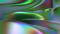 Rainbow chrome wavy metal reflection psychedelic cyberpunk modern 3d rendering background material