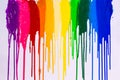 rainbow cilors of screen print colors are dripping