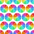 Rainbow circle ornament seamless pattern textile print. repeat pattern background design Royalty Free Stock Photo
