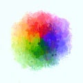 Rainbow circle watercolor palette. Vector version