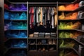 Rainbow Closet Chronicles: A story told through colors-folded garments narrate a vibrant tale on the shelves of the