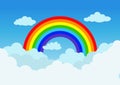 rainbow and cloud on blue sky background Royalty Free Stock Photo