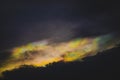 elestial Kaleidoscope: Rainbow Cloud Iridescence on a Nature Background