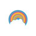 Rainbow cloud circle logo vector