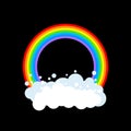 Rainbow and cloud isolated. Rainbows circle. Vector illustration