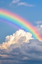 Rainbow and cloud landscape under blue sky,Generative AI Royalty Free Stock Photo