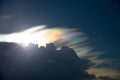 Rainbow cloud with spectrum light , rare phenomenon in summer