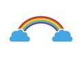 Rainbow with clouds vector