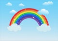 Rainbow with clouds Royalty Free Stock Photo