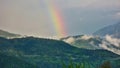 Rainbow and Clouds, Greek Mountain Landscape