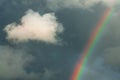 Rainbow clouds. Iridescent pileus cloud, rainbow clouds background. beautiful rainbow Royalty Free Stock Photo