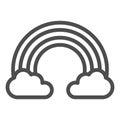 Rainbow in clouds line icon. Sky vector illustration isolated on white. Nature outline style design, designed for web
