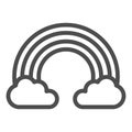 Rainbow in clouds line icon. Sky vector illustration isolated on white. Nature outline style design, designed for web