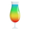 Rainbow cocktail icon cartoon vector. Summer festival Royalty Free Stock Photo