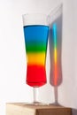 Rainbow coctail with reflection