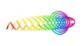 Rainbow Coil Spring Colorful Abstract Flexible Element Playful Design, vector design Generative AI Royalty Free Stock Photo