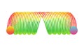 Rainbow Coil Spring Toy Abstract Curve, vector design Generative AI Royalty Free Stock Photo