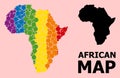 Rainbow Collage Map of Africa for LGBT
