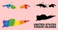 Rainbow Collage Map of American Virgin Islands for LGBT