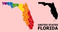 Rainbow Collage Map of Florida State for LGBT