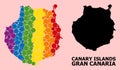 Rainbow Collage Map of Gran Canaria for LGBT Royalty Free Stock Photo
