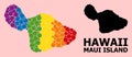 Rainbow Collage Map of Maui Island for LGBT Royalty Free Stock Photo
