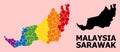 Rainbow Collage Map of Sarawak for LGBT