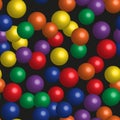 Rainbow Color Balls Seamless Pattern on Black Background Royalty Free Stock Photo