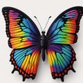 Rainbow color butterfly isolated white background it's designer choice Royalty Free Stock Photo