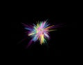 Rainbow color combustion on black background, fractal illustration Royalty Free Stock Photo