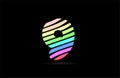 rainbow 9 nine number stripes logo icon design