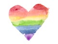 Rainbow color heart on white background