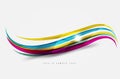 Rainbow color lines on white. Identity wave element