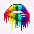 Rainbow color lips Royalty Free Stock Photo