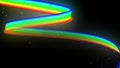 Rainbow color neon lines fly in the air, smoothly oscillation and wave. 3d abstract looped creative background like glow