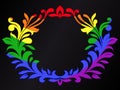 Rainbow color ornamental crest