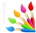Rainbow color paintbrushes